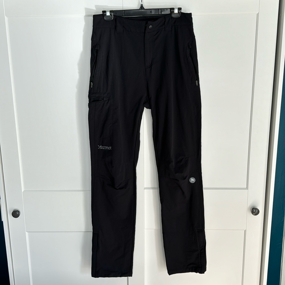 Marmot Scree soft shell pants, black, men’s size 30”W x 32”L